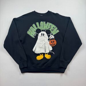 Rare Vintage Disney Mickey & Co. Halloween Black Sweatshirt Size XL
